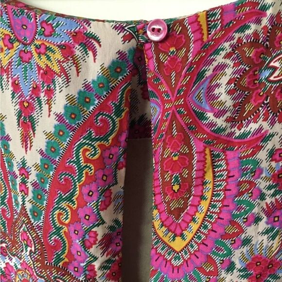 Zara 💯 Silk Colorful Floral Patterned Shift Dress Size M - Picture 11 of 16